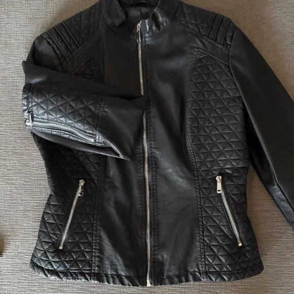 Lulus Black Vegan Leather Moto Jacket - Picture 5 of 14